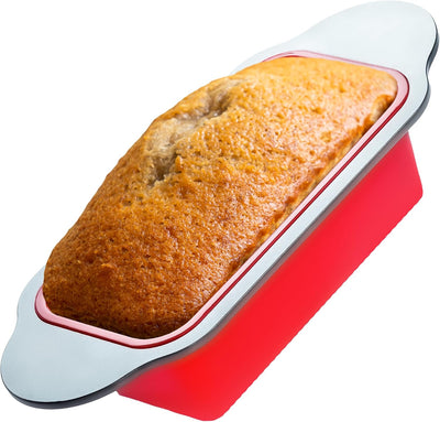 Non-Stick Silicone Bread Loaf Pan, 9x5 Inches – Heavy-Duty Steel Frame, Non-Toxic, BPA & PFOA Free – Perfect for Pound Cakes, Breads, & More.