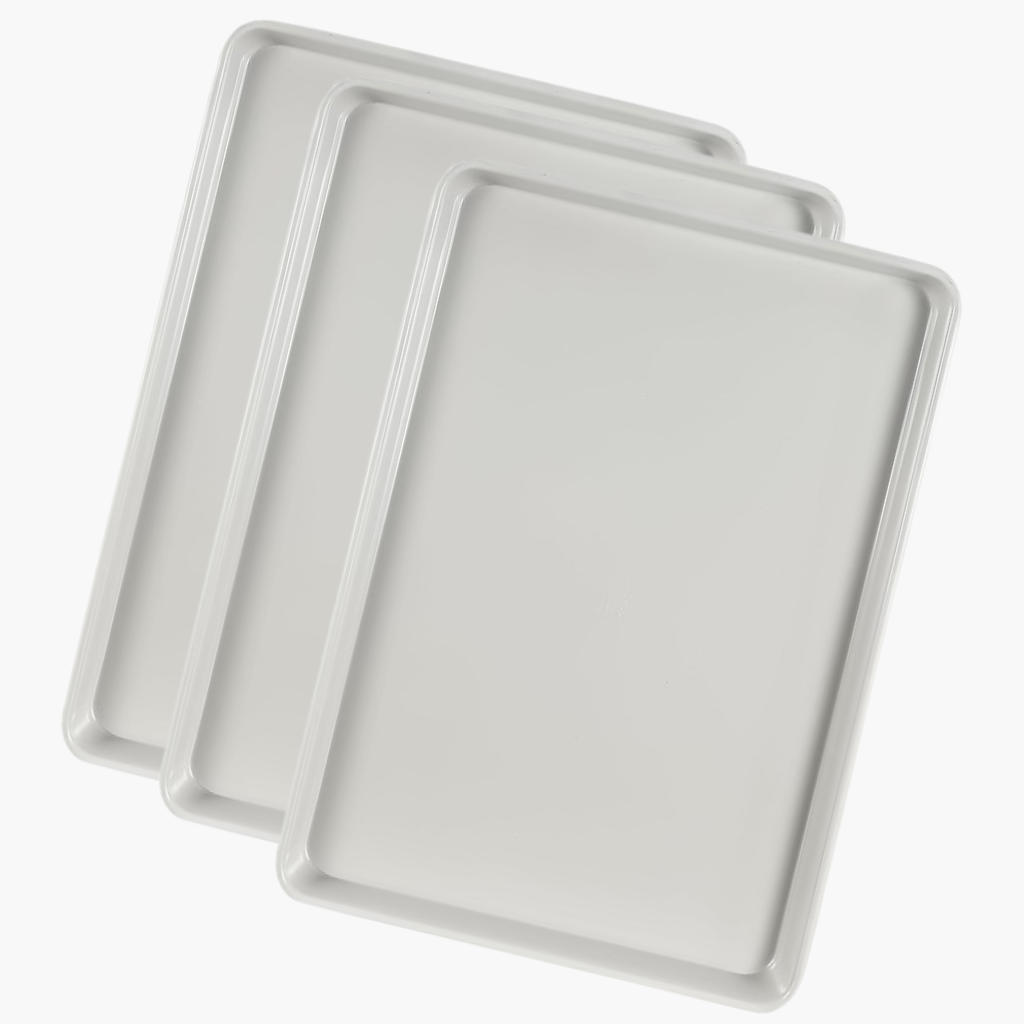 3-Piece Non-Stick Ceramic Baking Sheet Set – Slick & Non-Toxic Ceramic Coating – PTFE & PFOA Free Sheet Pans for Baking, Roasting & More (Half, Quarter, and Small Sizes)